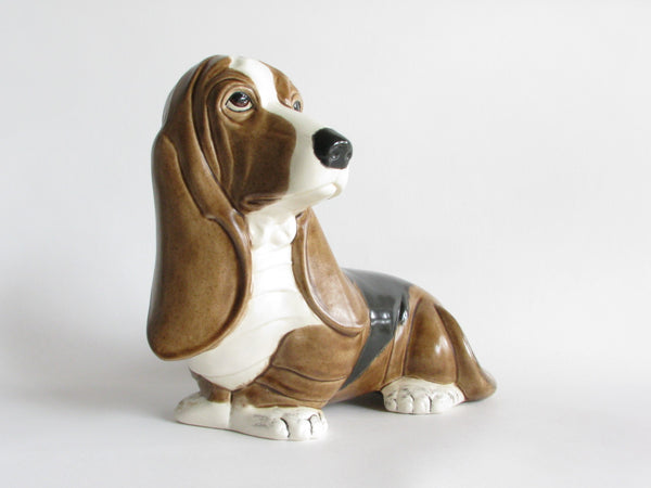 Vintage Large Ceramic Basset Hound Piggy Bank