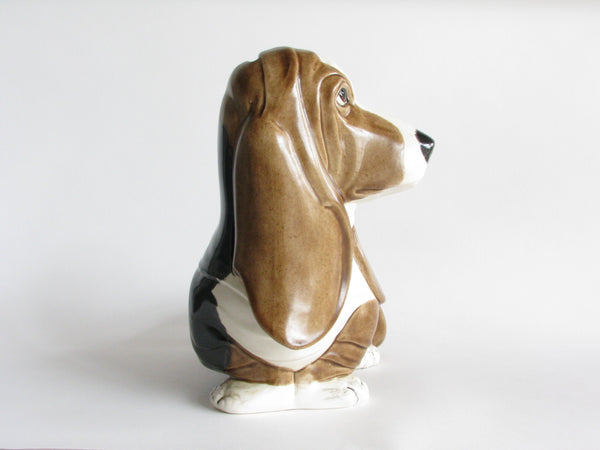 Vintage Large Ceramic Basset Hound Piggy Bank