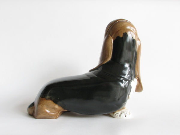 Vintage Large Ceramic Basset Hound Piggy Bank