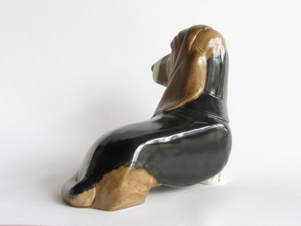 Vintage Large Ceramic Basset Hound Piggy Bank