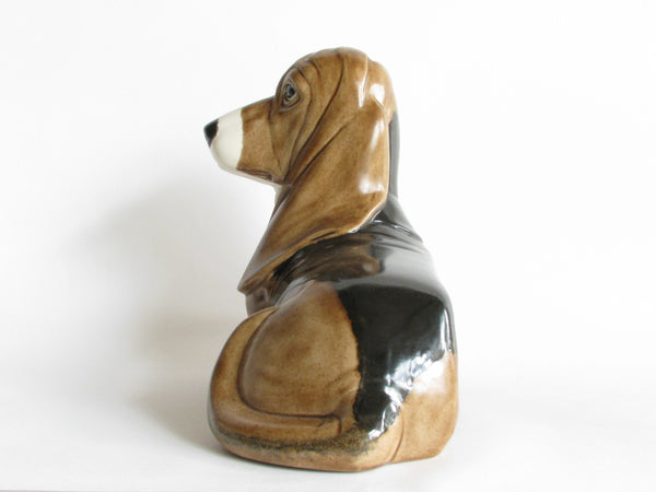 Vintage Large Ceramic Basset Hound Piggy Bank