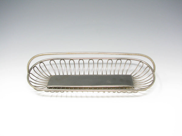 Vintage Leonard Silver Plated Metal Wire Bread Basket