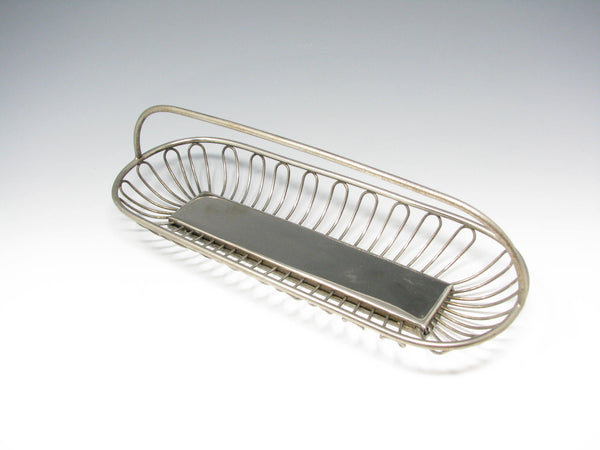 Vintage Leonard Silver Plated Metal Wire Bread Basket