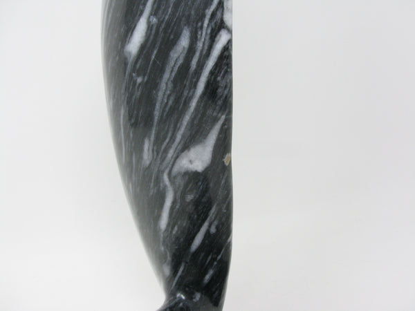 Vintage Marble Bird Statue with Large Tail