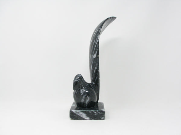 Vintage Marble Bird Statue with Large Tail