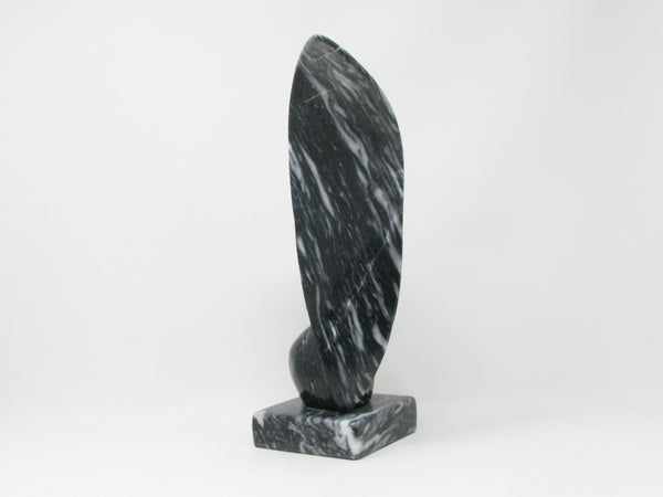 Vintage Marble Bird Statue with Large Tail