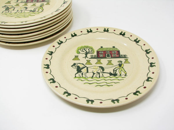 edgebrookhouse Vintage Metlox Poppytrail Homestead Provincial Dinner Plates - 9 Pieces