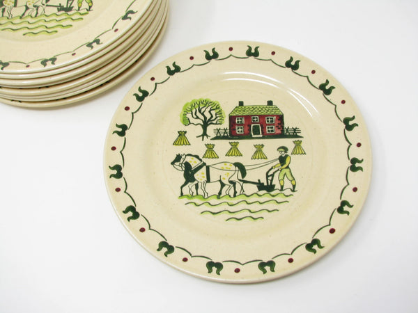 edgebrookhouse Vintage Metlox Poppytrail Homestead Provincial Dinner Plates - 9 Pieces