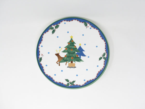 Vintage Mikasa Christmas Glow Dinner Plates with Reindeer Pattern - 2 Pieces