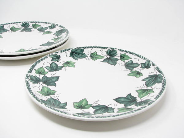 Vintage Nancy Calhoun Vista Verde Coupe Dinner Plates with Green Ivy Pattern - 3 Pieces