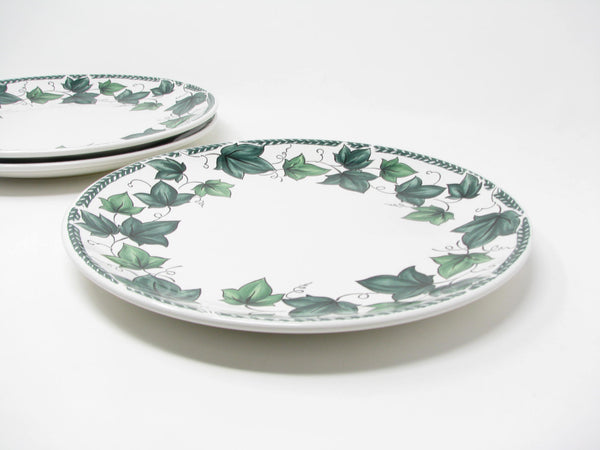 Vintage Nancy Calhoun Vista Verde Coupe Dinner Plates with Green Ivy Pattern - 3 Pieces