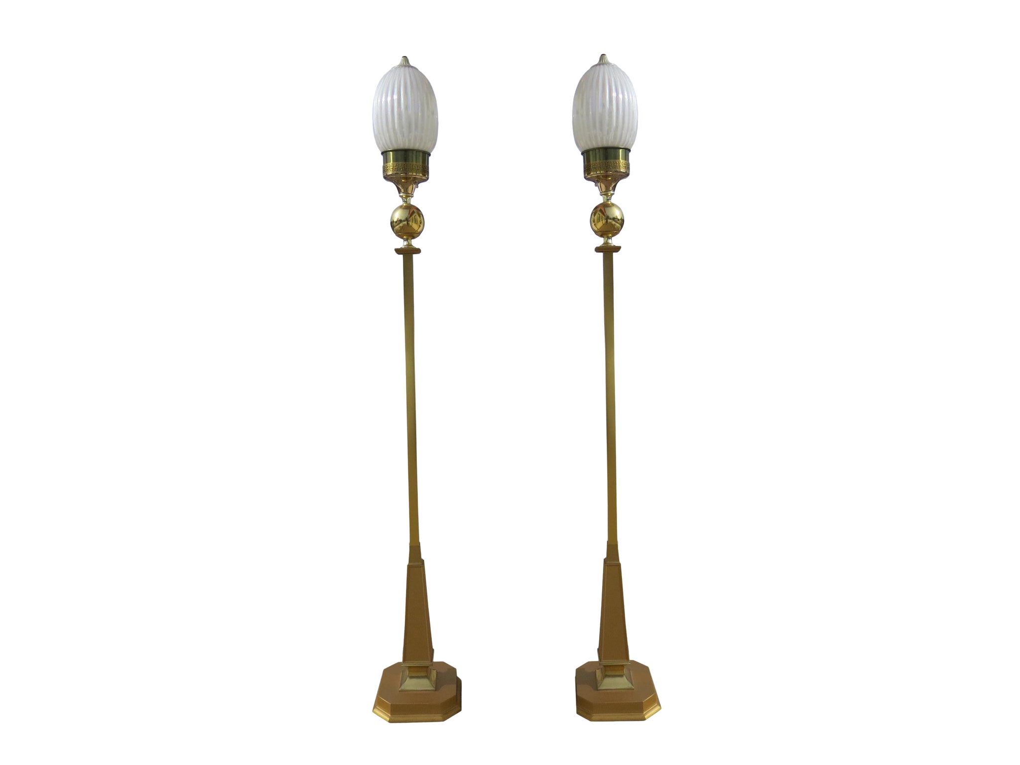 Two brass floor reading lamps – Chez Pluie