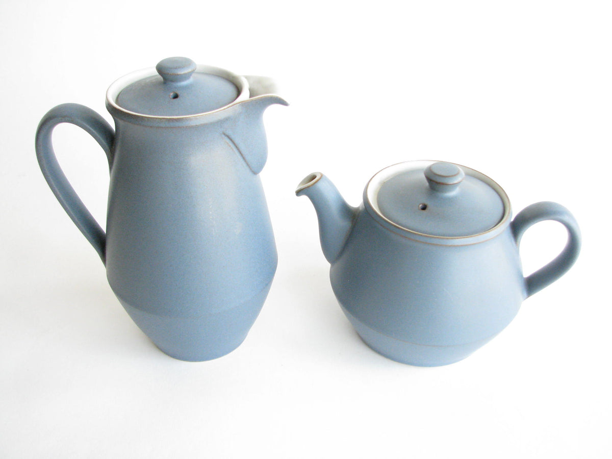 Vintage Denby Echo Blue Stoneware Teapot and Coffee Pot Set – edgebrookhouse