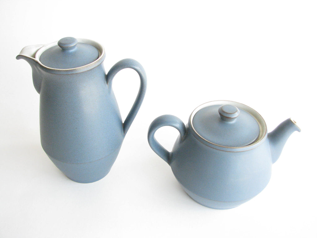 Vintage Denby Echo Blue Stoneware Teapot and Coffee Pot Set – edgebrookhouse