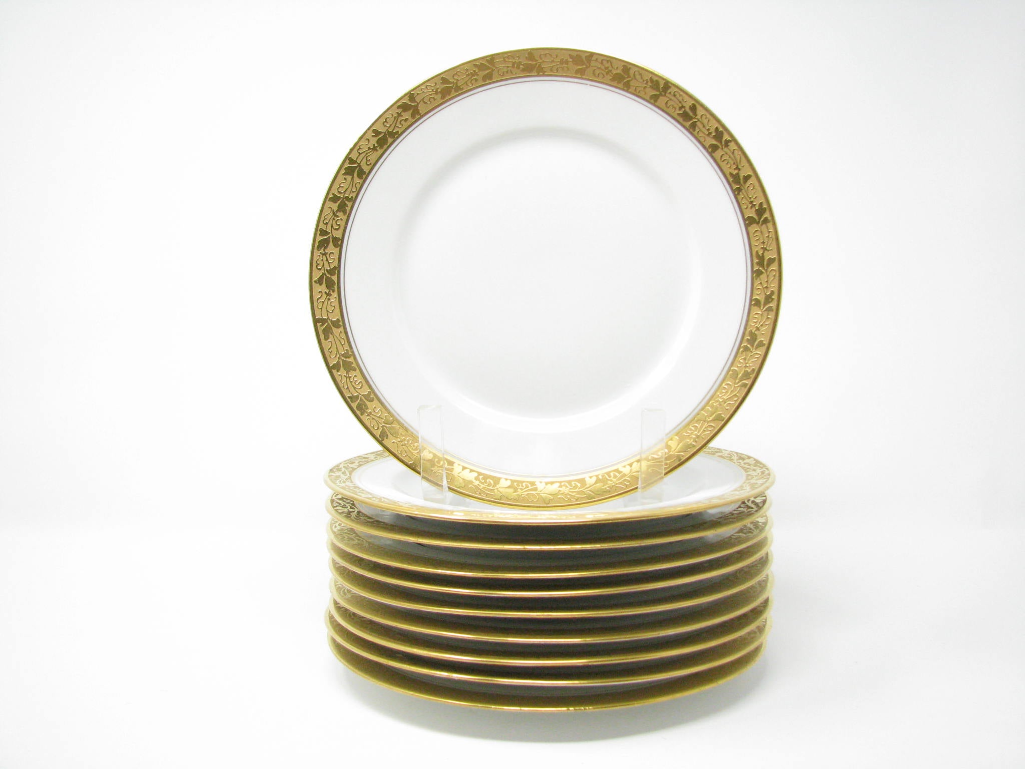 1920s Hutschenreuther edgebrookhouse Salad Encrusted Selb 22K Steiner A.W. Gold Plate –