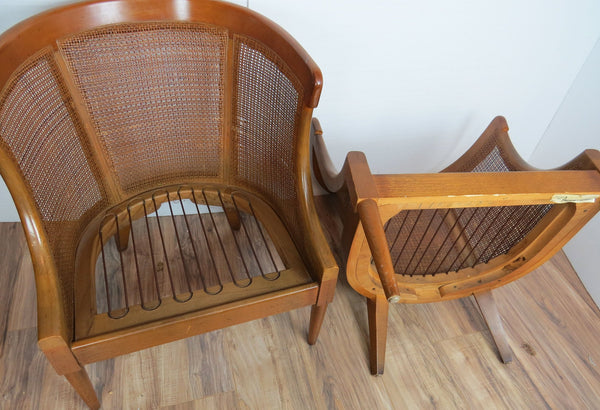 edgebrookhouse - 1970s Classical American of Martinsville Cane Back Chairs - a Pair