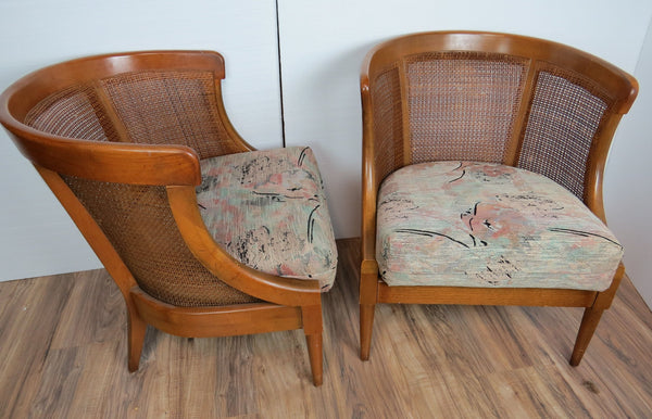 edgebrookhouse - 1970s Classical American of Martinsville Cane Back Chairs - a Pair