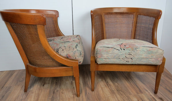 edgebrookhouse - 1970s Classical American of Martinsville Cane Back Chairs - a Pair