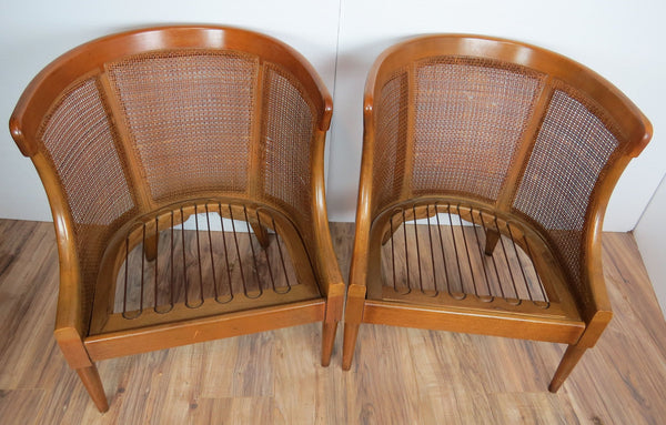 edgebrookhouse - 1970s Classical American of Martinsville Cane Back Chairs - a Pair