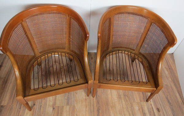 edgebrookhouse - 1970s Classical American of Martinsville Cane Back Chairs - a Pair