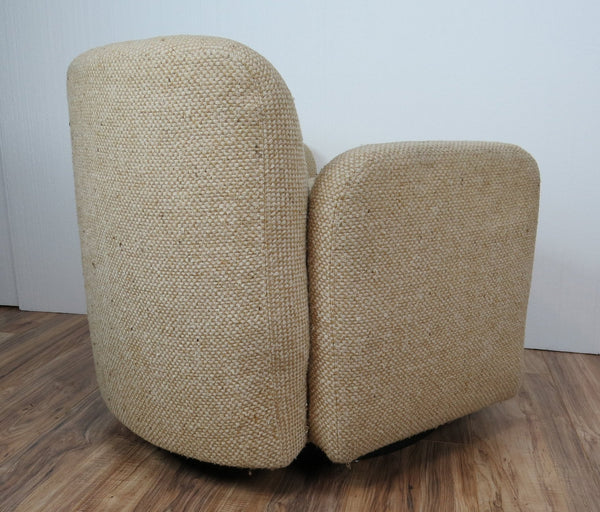 edgebrookhouse - 1970s Mid-Century Modern Wool Tweed Swivel Chairs by Preview- a Pair