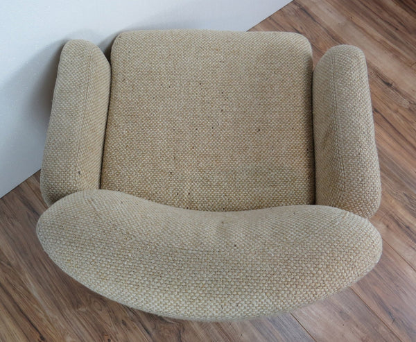 edgebrookhouse - 1970s Mid-Century Modern Wool Tweed Swivel Chairs by Preview- a Pair