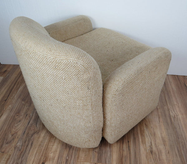 edgebrookhouse - 1970s Mid-Century Modern Wool Tweed Swivel Chairs by Preview- a Pair