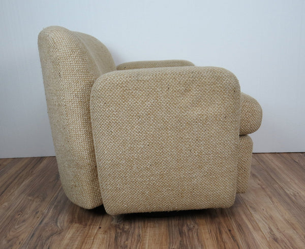 edgebrookhouse - 1970s Mid-Century Modern Wool Tweed Swivel Chairs by Preview- a Pair