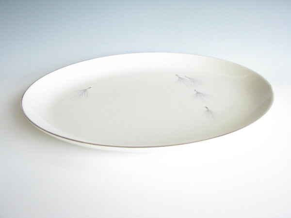 edgebrookhouse - 1970s Pickard Whisper Large Oval Serving Platter with Platinum Rim