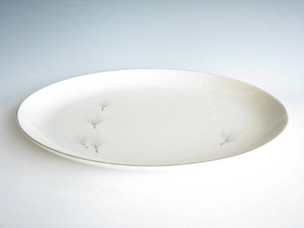 edgebrookhouse - 1970s Pickard Whisper Large Oval Serving Platter with Platinum Rim