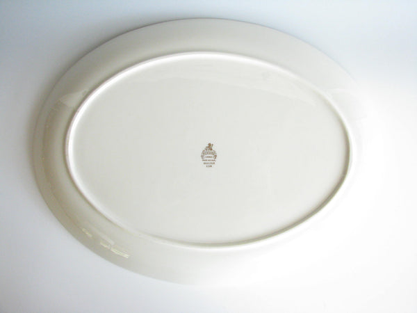 edgebrookhouse - 1970s Pickard Whisper Large Oval Serving Platter with Platinum Rim