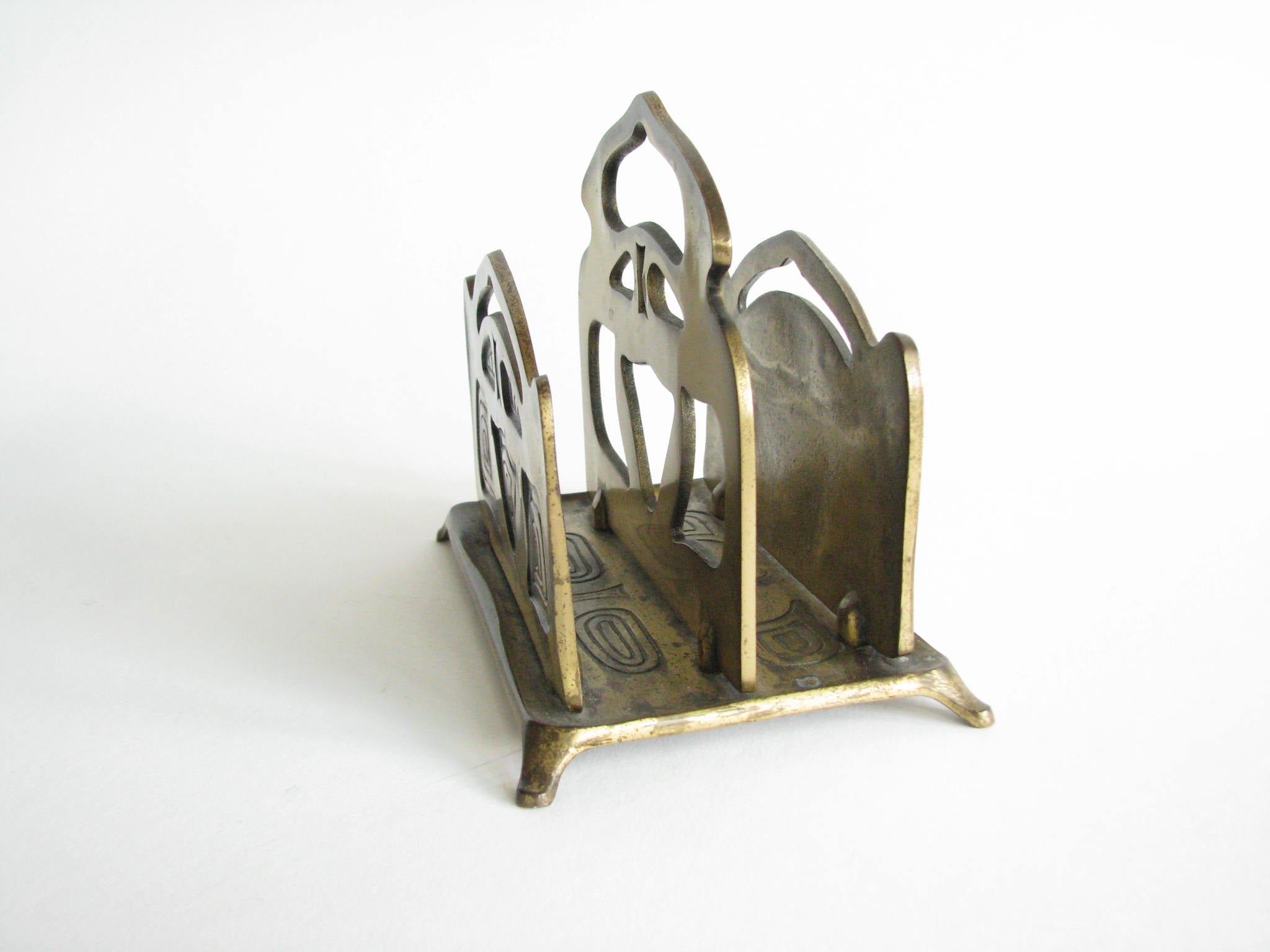 High quality Antique Brass Letter holder Bradley and Hubbard 3570 Brass Letter or Napkin