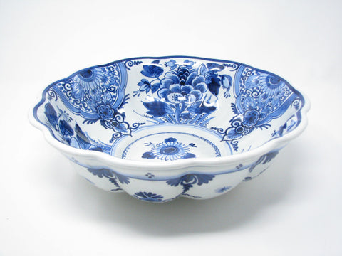 edgebrookhouse - Antique Royal Delft de Porceleyne Fles Large Bowl with Blue White Design