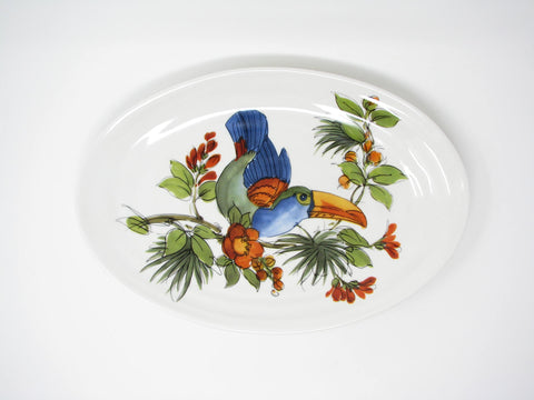 edgebrookhouse - Ceramica Cuore Handmade Italian Ceramic Serving Platter with Tropical Toucan Exotic Bird Design