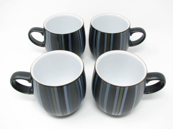 edgebrookhouse - Denby Jet Stripes Stoneware Mugs with Multicolor Stripe Design - 4 Pieces