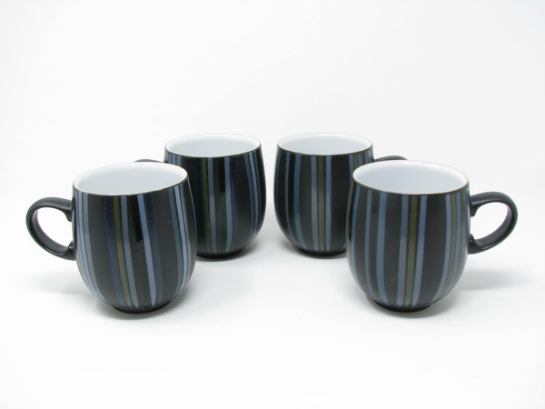 edgebrookhouse - Denby Jet Stripes Stoneware Mugs with Multicolor Stripe Design - 4 Pieces