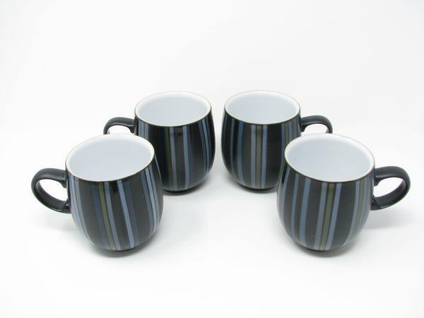 edgebrookhouse - Denby Jet Stripes Stoneware Mugs with Multicolor Stripe Design - 4 Pieces