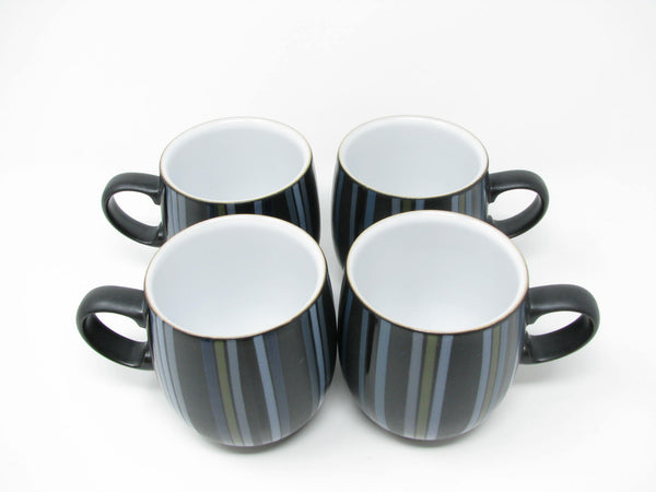 edgebrookhouse - Denby Jet Stripes Stoneware Mugs with Multicolor Stripe Design - 4 Pieces