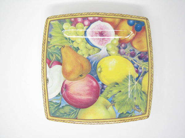 edgebrookhouse - Italian Ceramics Company Bali Square Salad Plates with Fruit Design - Set of 4