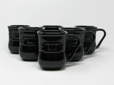 edgebrookhouse - Longaberger Woven Traditions Ebony Black  Square Mugs - 6 Pieces