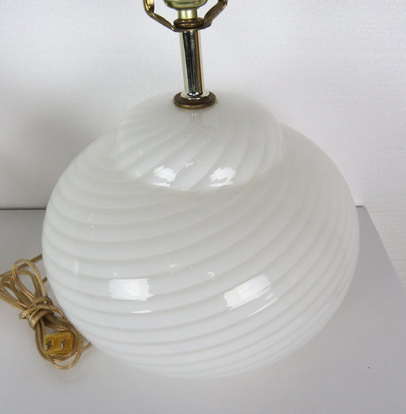 edgebrookhouse - mid century modern murano glass swirl lamps a pair