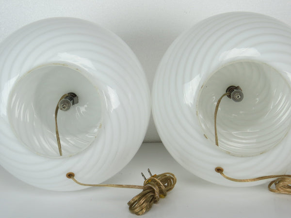 edgebrookhouse - mid century modern murano glass swirl lamps a pair