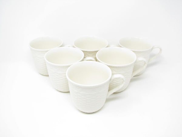 edgebrookhouse - Mikasa Stone Manor White Mugs with Basket Weave Design - Set of 6