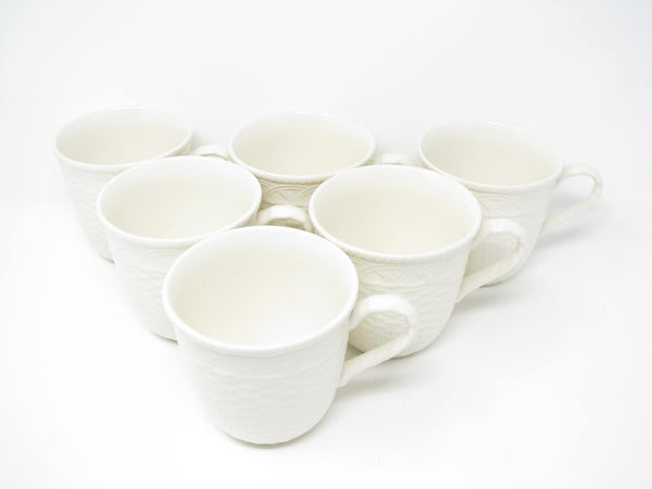 edgebrookhouse - Mikasa Stone Manor White Mugs with Basket Weave Design - Set of 6