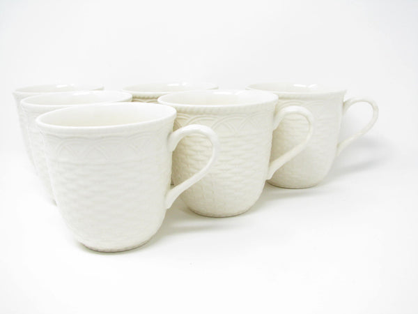 edgebrookhouse - Mikasa Stone Manor White Mugs with Basket Weave Design - Set of 6