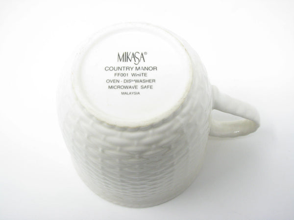 edgebrookhouse - Mikasa Stone Manor White Mugs with Basket Weave Design - Set of 6