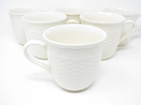 edgebrookhouse - Mikasa Stone Manor White Mugs with Basket Weave Design - Set of 6