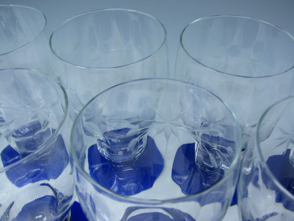Vintage Newton Crystal Co. Cut Crystal Ice Tea/Water Glasses Set/6