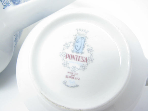 edgebrookhouse - Vintage 1960s Pontesa Castillian Collection Granada Ironstone Coffee Pot & Creamer - 2 Pieces