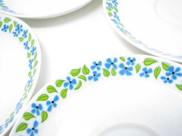 edgebrookhouse - Vintage Ben Seibel Mikasa Flower Garden Saucers with Blue Green Floral Design - 4 Pieces